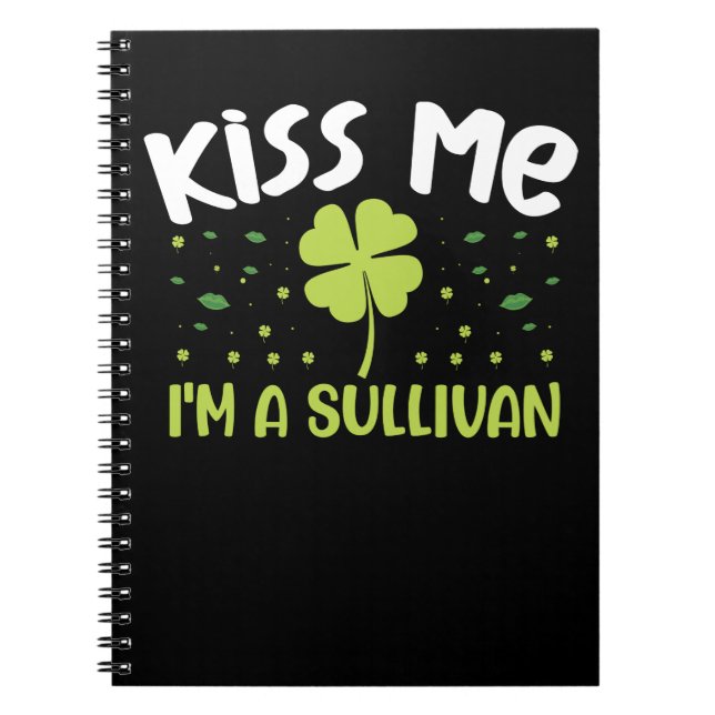 Carnet Kiss Me I'm A Sullivan - Nom Sullivan (Devant)