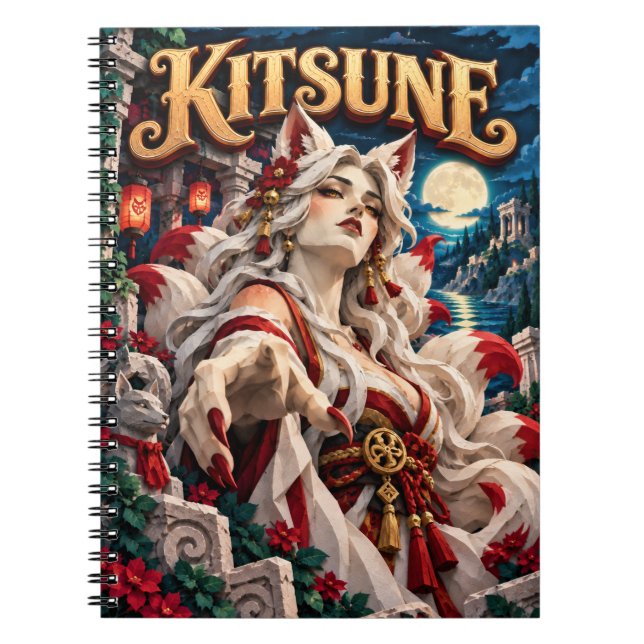 Carnet Kitsune, Monstre en Papier Découpé (Devant)