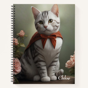 Carnet Kitten vintage américain Shorthair avec Roses