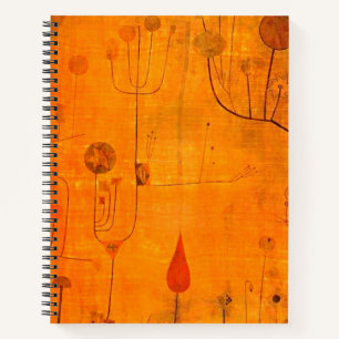 Carnet Klee - Fruits sur le rouge, art abstrait,