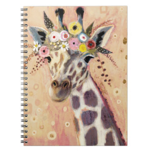 Carnet Klimt Giraffe Orné De Fleurs