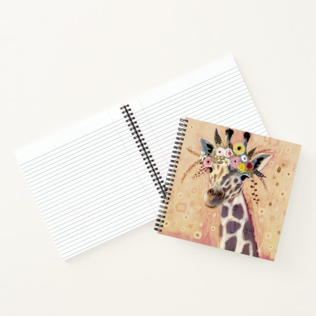 Carnet Klimt Giraffe | Orné De Fleurs (Intérieur)