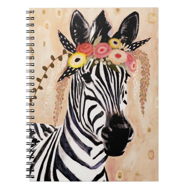 Carnet Klimt Zebra | Crown Of Flowers (Devant)