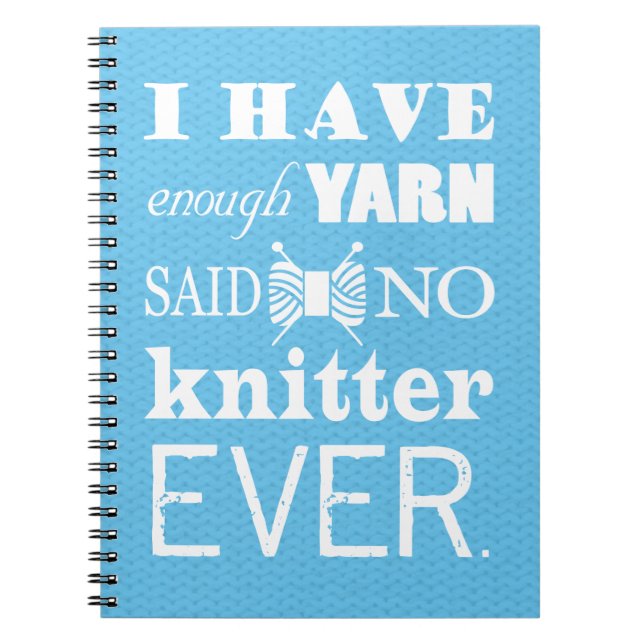 Carnet Knitting Not Enough Yarn Crafts Ideas Dark (Devant)