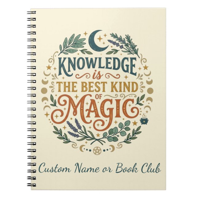 Carnet Knowledge is Magic Witchy Book Dark Academia (Devant)