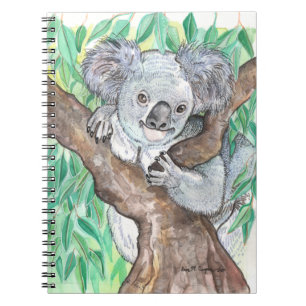 Carnet Koala dans la peinture d'arbre Eucalyptus