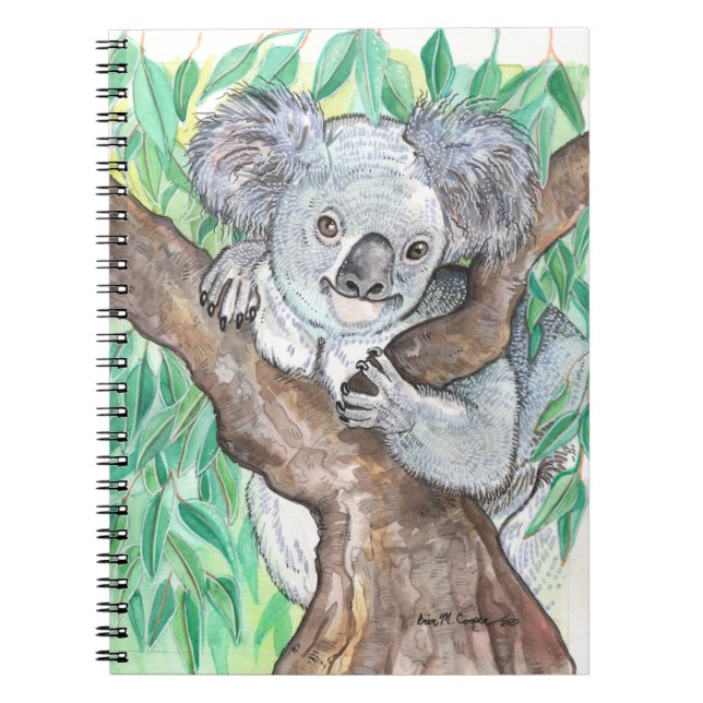 Carnet Koala dans la peinture d'arbre Eucalyptus (Devant)