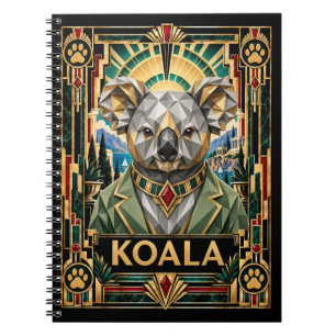 Carnet Koala, faune Art déco