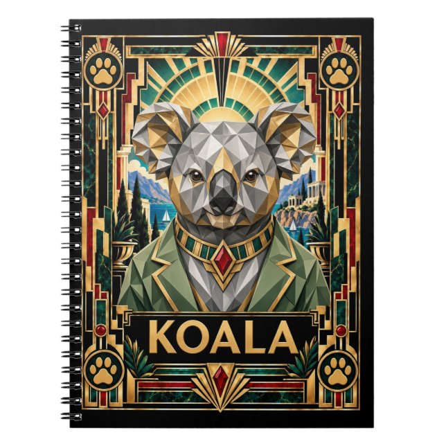 Carnet Koala, faune Art déco (Devant)