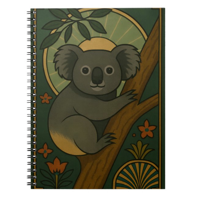 Carnet Koala ornemental en Mandala botanique (Devant)
