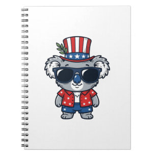 Carnet Koala patriotique art vectoriel de style vintage_1