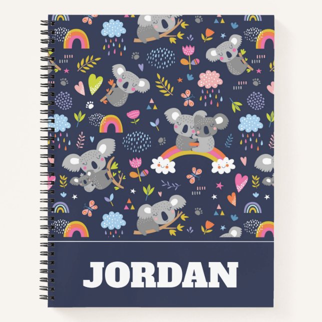 Carnet Koala Rainbow Love Pattern (Devant)