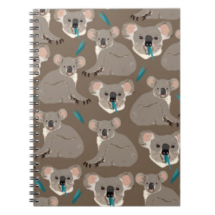 Carnet Koala sur arrière - plan brun neutre sans soudure