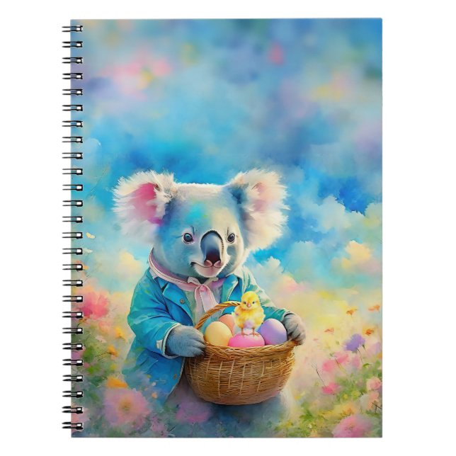 Carnet Koala tenant un panier d'œufs de Pâques (Devant)
