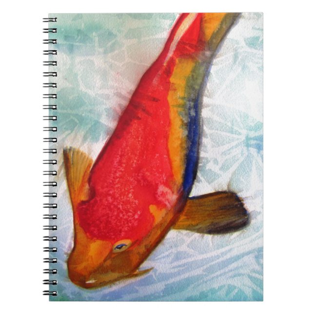 Carnet Kohaku Koi poisson japonais aquarelle art (Devant)