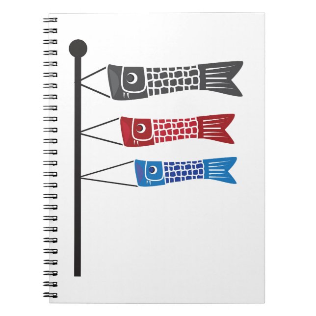Carnet Koinobori ou carpes bannières (Devant)