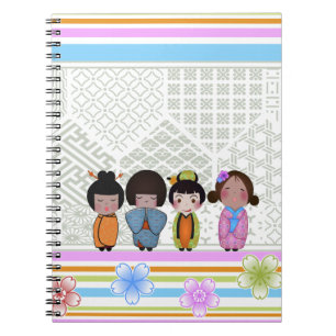 Carnet kokeshi dolls