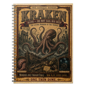 Carnet Kraken, Monstre de Cirque Vintage