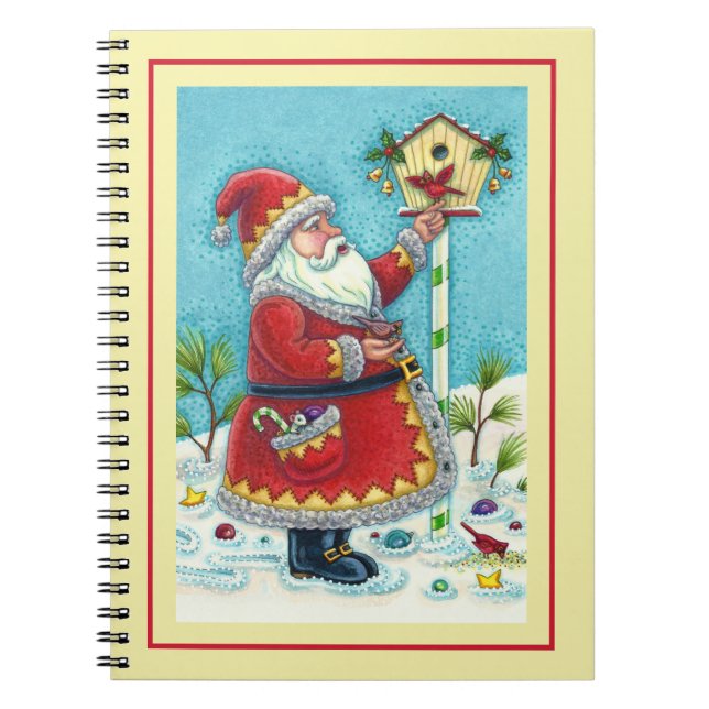CARNET KRIS KRINGLE ALIMENTER LES OISEAUX REDBIRÉS, NOËL  (Devant)