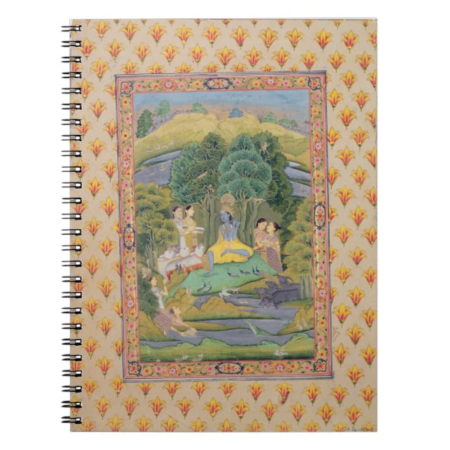 Carnet Krishna et le Gopis (gouache sur le papier) (Devant)