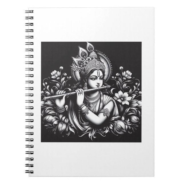 Carnet Krishna Noir et Blanc (Devant)