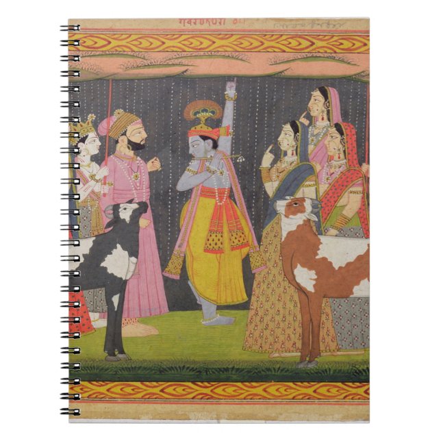 Carnet Krishna soulevant et le bâti Govardhana, du (Devant)