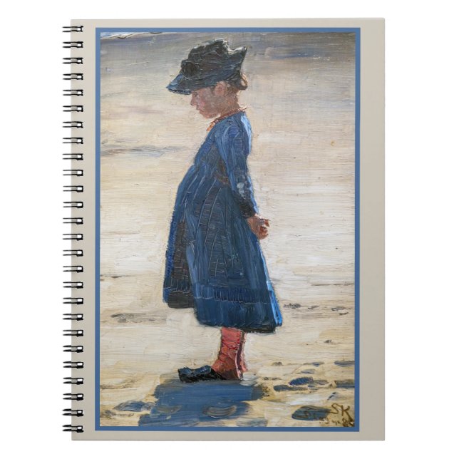 Carnet Kroyer - Petite fille debout sur la plage de Skage (Devant)