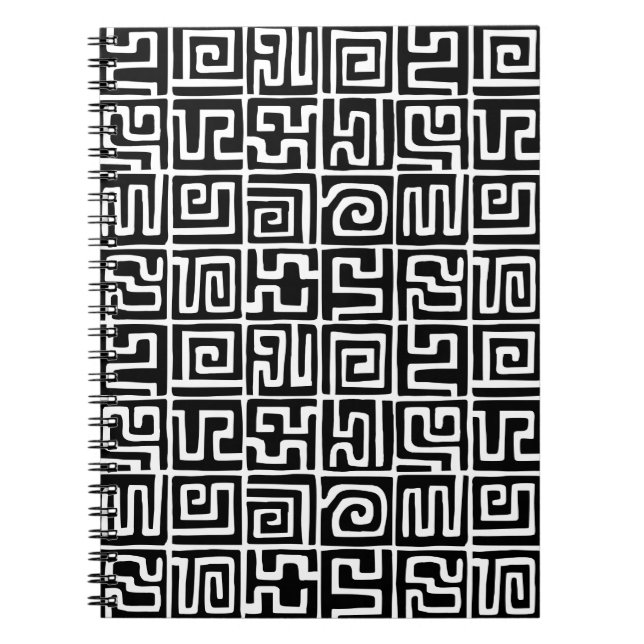 Carnet Kuba Style Pattern 071019 - Black and White (Devant)