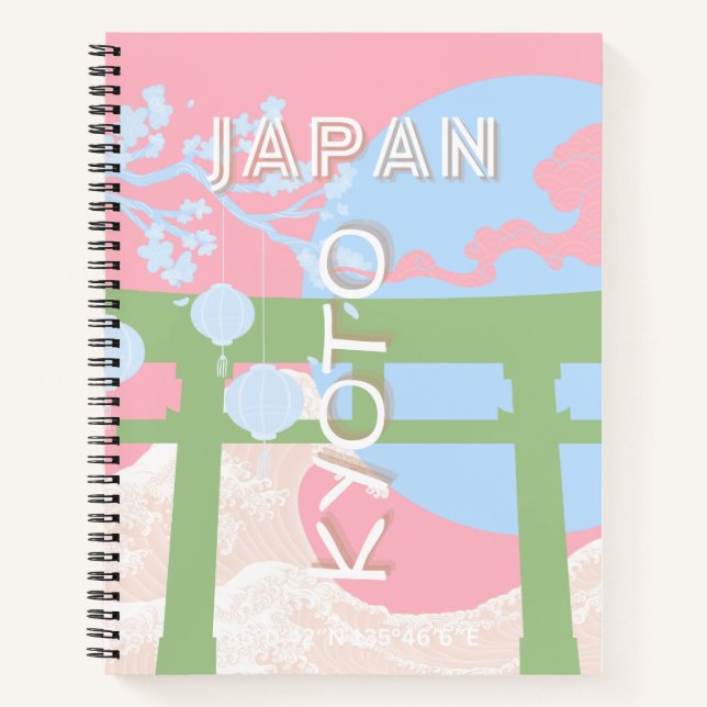 Carnet Kyoto Japan Travel Art, Pastel Travel Art (Devant)
