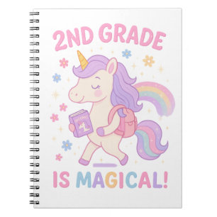 Carnet La 2ème année est Magique Unicorne Retour à l'écol