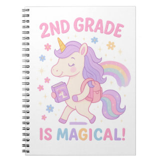 Carnet La 2ème année est Magique Unicorne Retour à l'écol