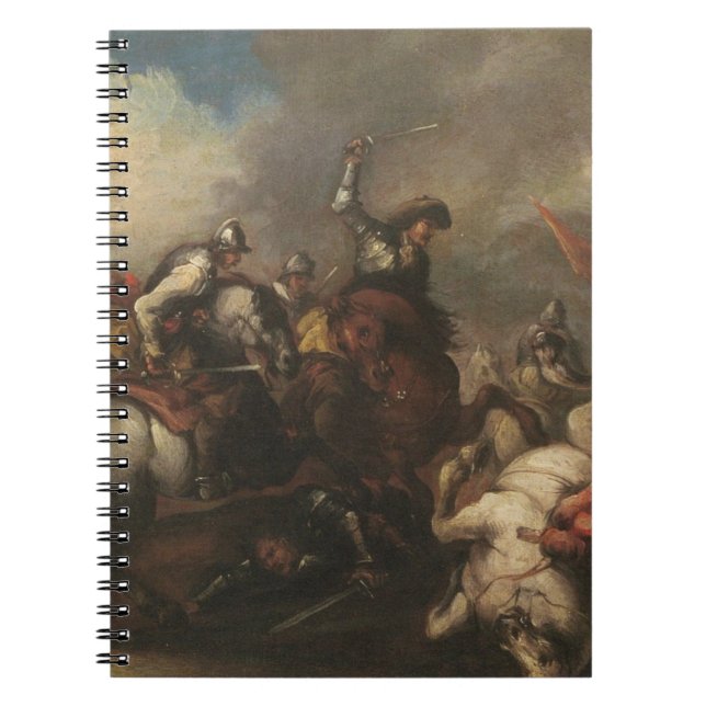 Carnet La bataille des cavaliers (huile sur la toile) (Devant)