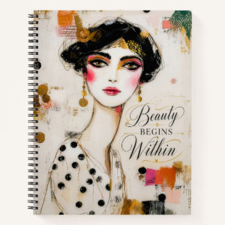 Carnet La beauté commence à l'intérieur Élégante Féminine