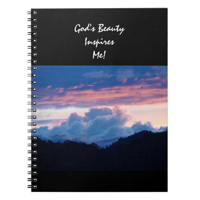 Carnet La beauté de Dieu m'inspire ! nuages de coucher du (Devant)