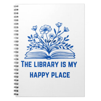 Carnet La bibliothèque est mon endroit heureux - Inspirat