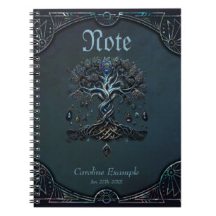 Carnet La brillance de l'arbre de vie les pierres précieu