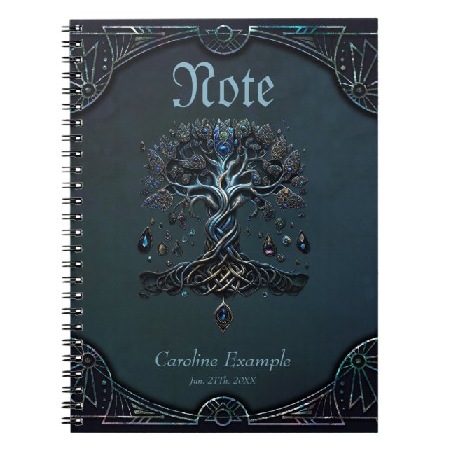 Carnet La brillance de l'arbre de vie les pierres précieu (Devant)