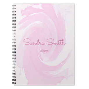 Carnet La brosse abstraite de rose d'aquarelle frotte la