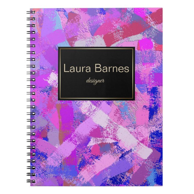 Carnet La brosse abstraite frotte la violette rose (Devant)