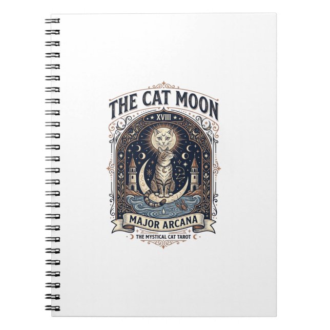 Carnet La carte de tarot Chat Lune Chat Majeure Arcane Vi (Devant)