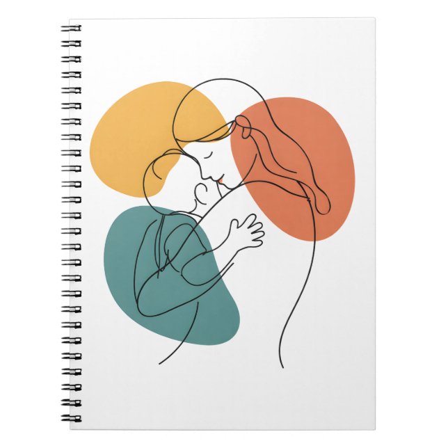 Carnet La chaleur de l'étreinte d'une mère : ligne minima (Devant)