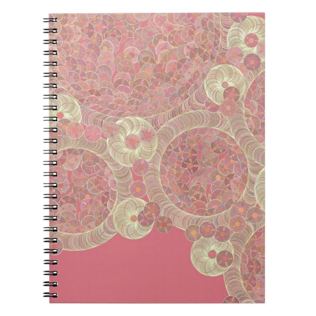 Carnet la couleur florale de motif rose abstrait (Devant)