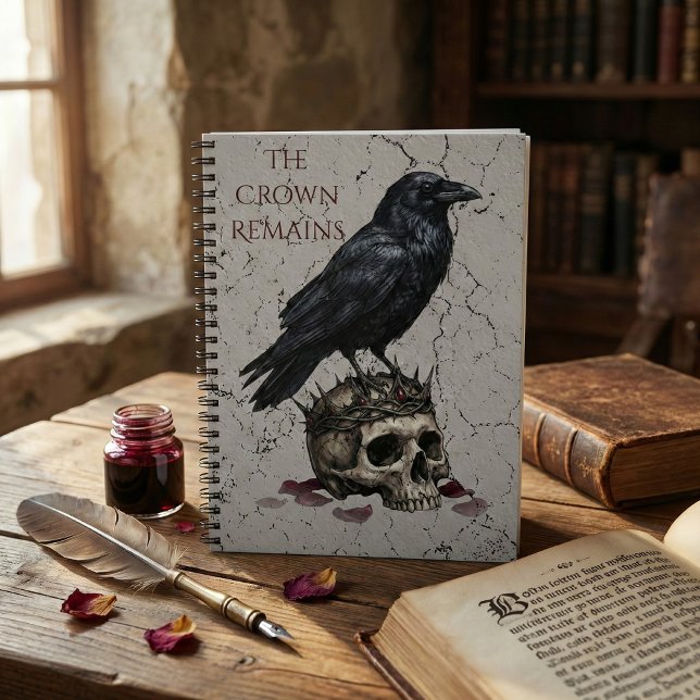 Carnet La Couronne Reste Crâne de Corbeau Gothique Académ (Créateur téléchargé)