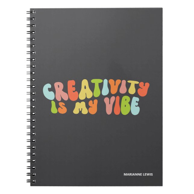 Carnet La créativité est ma vibration, artiste créatif ou (Devant)