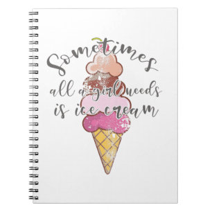 Carnet La Crème De Glace L'Amoureux Du Cadeau La Fille A