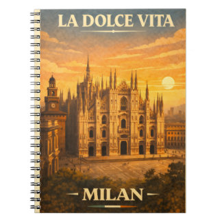 Carnet La Dolce Vita - Milan Vintage Travel Poster