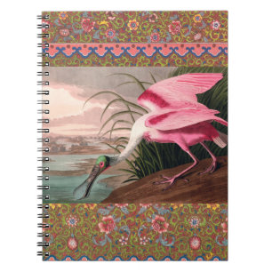 Carnet La faune des oiseaux d'Audubon de Spoonbill Roseat