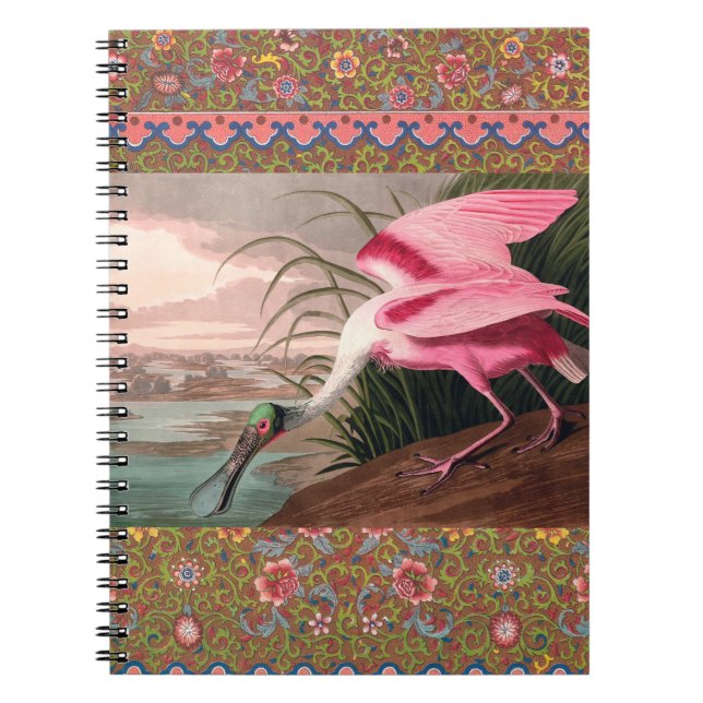 Carnet La faune des oiseaux d'Audubon de Spoonbill Roseat (Devant)