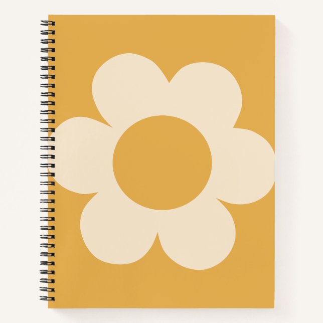 Carnet La Fleur 07 Fleur Jaune Retro Florale (Devant)