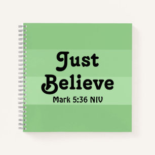 Carnet La Foi Chrétienne Crois Juste La Bible Verse Vert